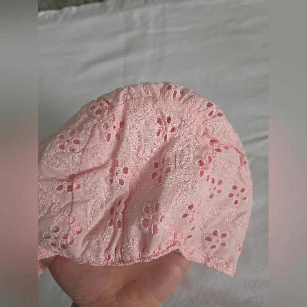 Janie and Jack Pink Floral Baby Bonnet
